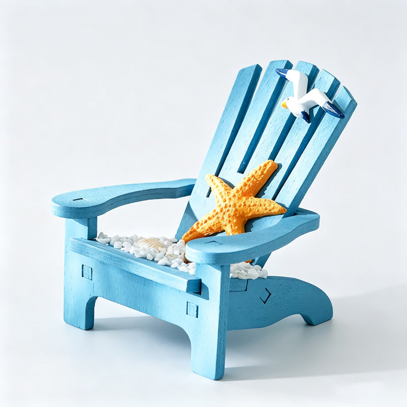 Mini Wooden Beach Chair Figurine