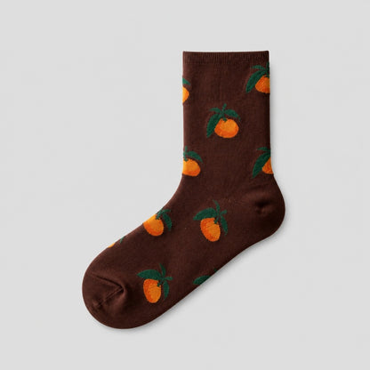 Fruit Print Crew Socks