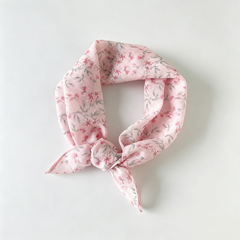 Square Print Floral Neck Head Bandana