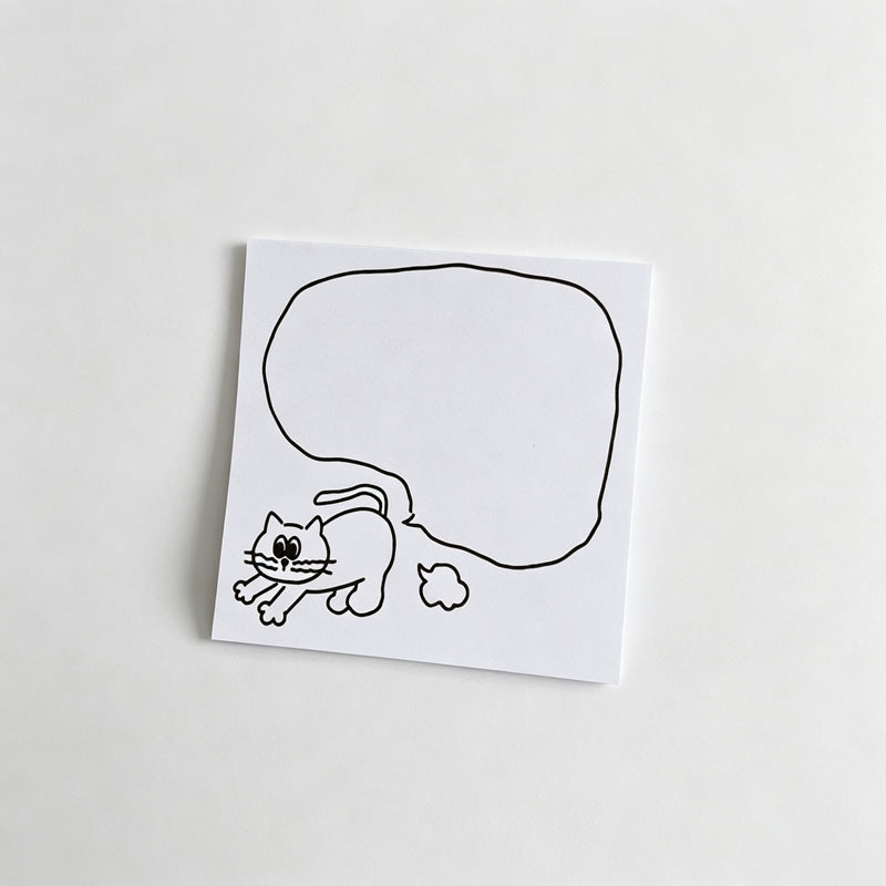 Line‑Art Cat Frame Non‑Sticky Notes