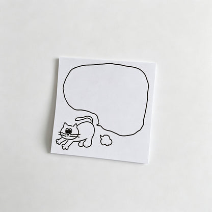 Line‑Art Cat Frame Non‑Sticky Notes