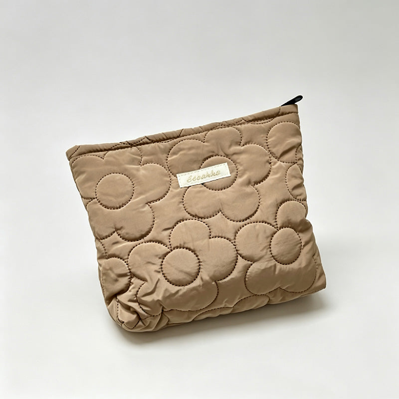 Quilted Flower Cosmetic Pouch
