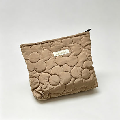 Quilted Flower Cosmetic Pouch