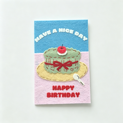 Cake Pattern Non‑Woven Greeting Card