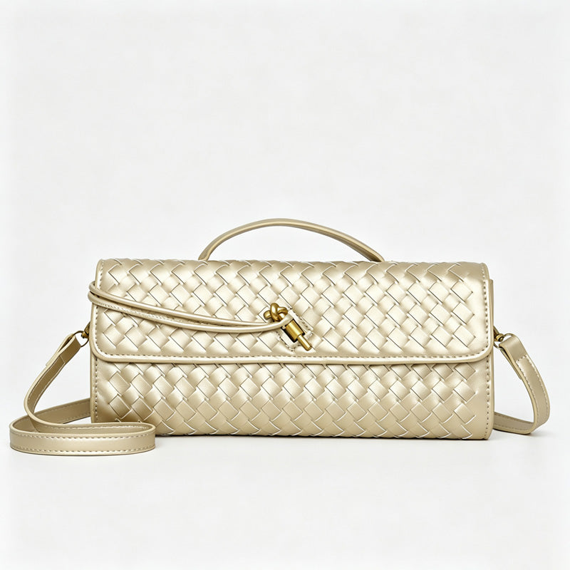 Woven Faux PU Handbag Crossbody Bag