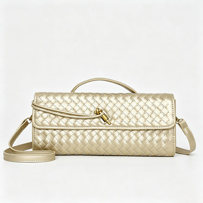 Woven Faux PU Handbag Crossbody Bag