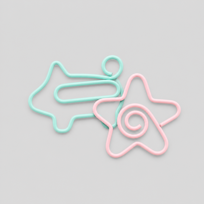 10PCS Creative Planet Star Shape Metal Paper Clips