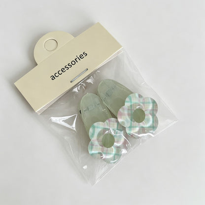 Flower Shape Resin Hair Clips, 2 Pieces