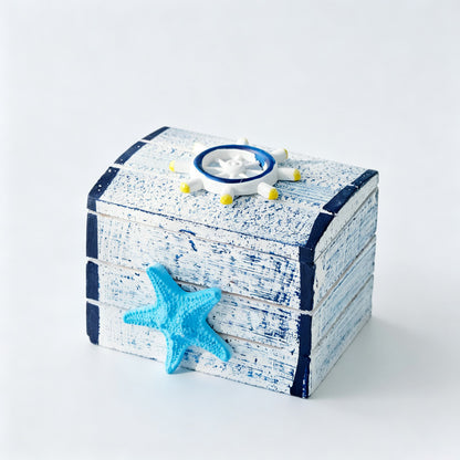 Wooden Ocean Themed Desktop Storage Box