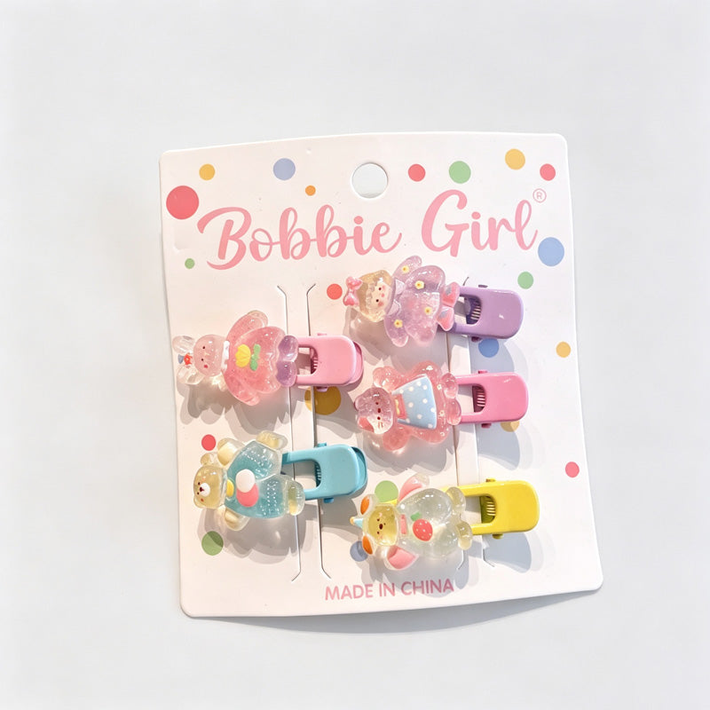Animal Shape Resin Hair Clips Set