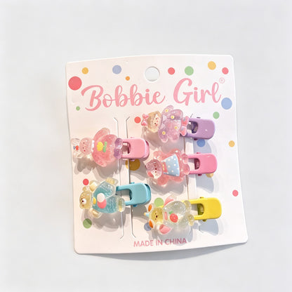 Animal Shape Resin Hair Clips Set