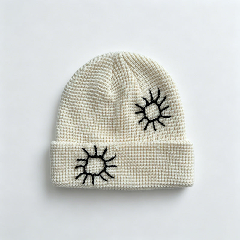 Sun Emblem Knit Beanie