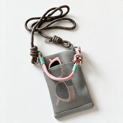 Hollow Mesh Mini Phone Pouch