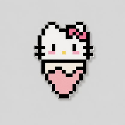 Pixel Cat Printed Acrylic Fridge Magnet