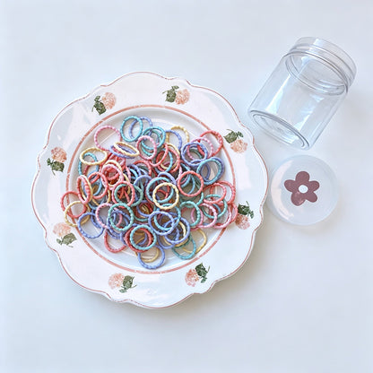 100 PCS Colored Mini Elastic Hair Ties