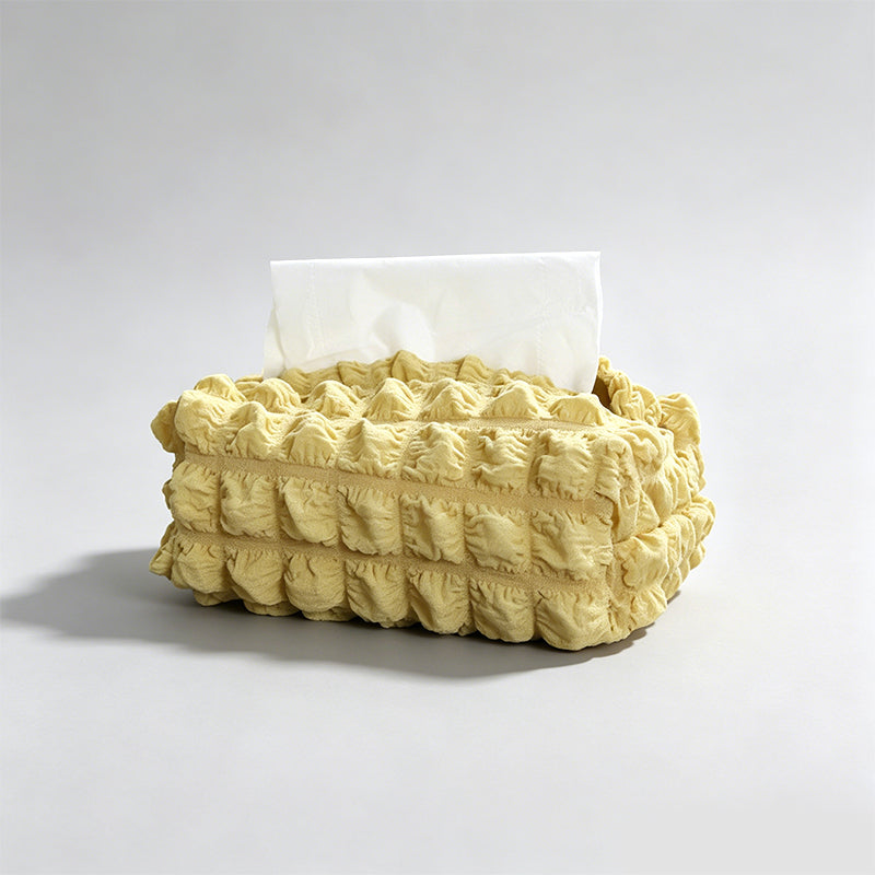Bubble Grid Textured Fabric Tissue Storage Box