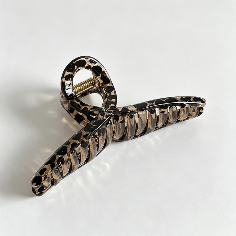 Leopard Print Resin Hair Claw Clip