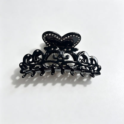 Hollow Heart Rhinestone Hair Claw