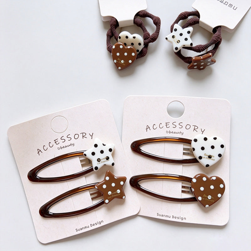 Polka Dot Star BB Snap Hair Clips