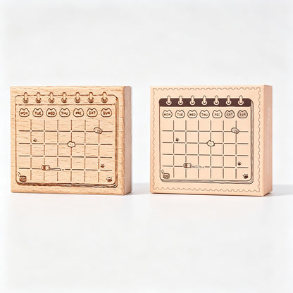 Wooden Cat Planner Rubber Stamp