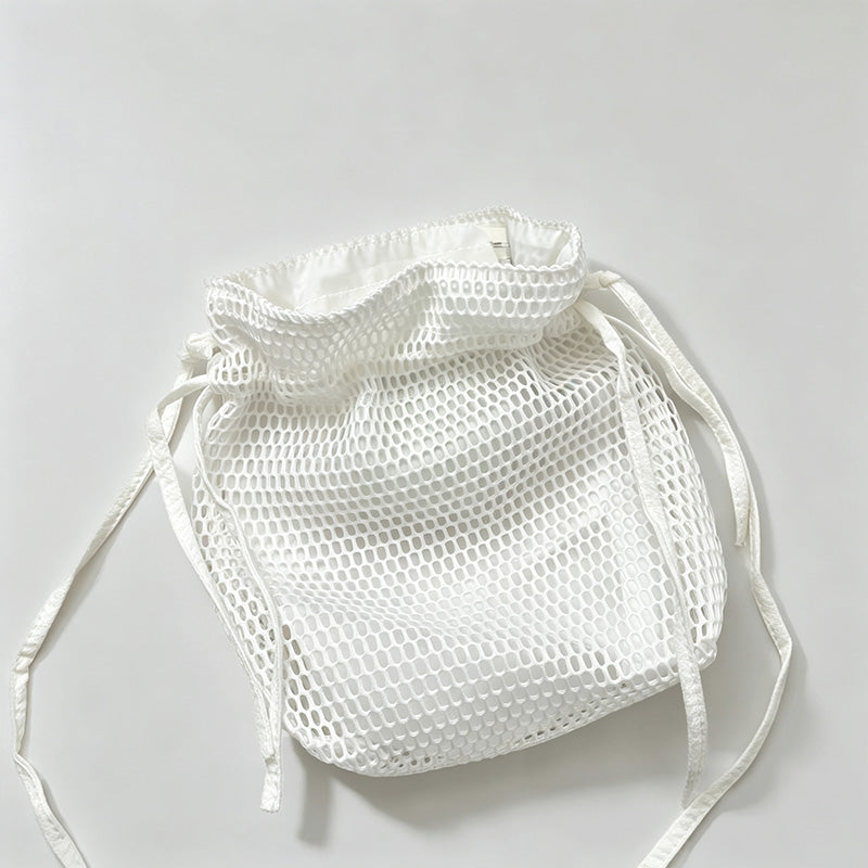Mesh Drawstring Bucket Pouch