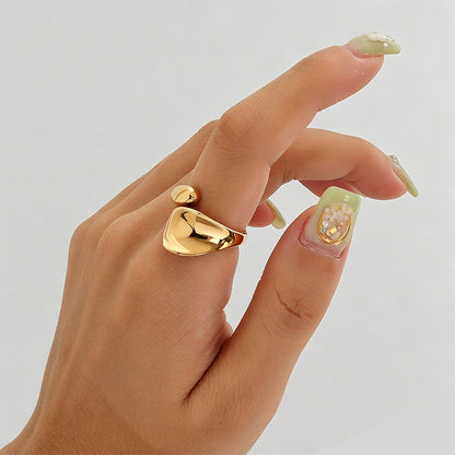 Irregular Concave Textured Open Ring