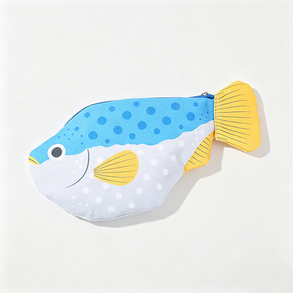 Fish‑Shaped Canvas Pencil Case