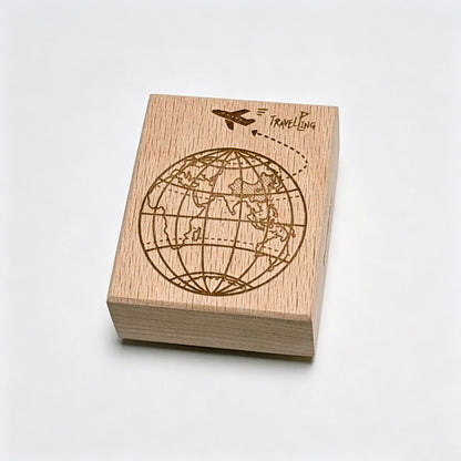 Map Pattern Beech Wood Stamp