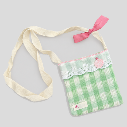 Floral Lace Crossbody Plaid Mini Purse