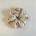 Natural Beaded Sequin Oversized Scrunchie