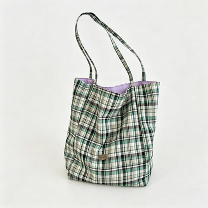 Plaid Market Tote Bag