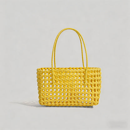 Solid Color Woven Hollow Tote - Shopdayla Wholesale - #2578