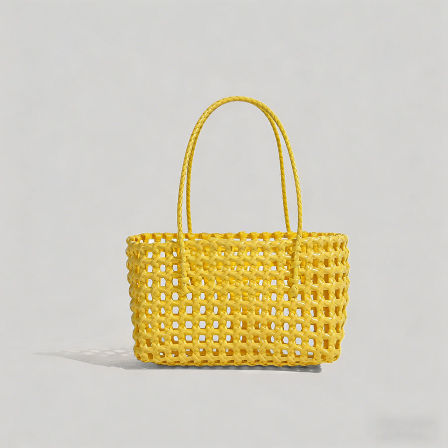 Solid Color Woven Hollow Tote - Shopdayla Wholesale - #2578