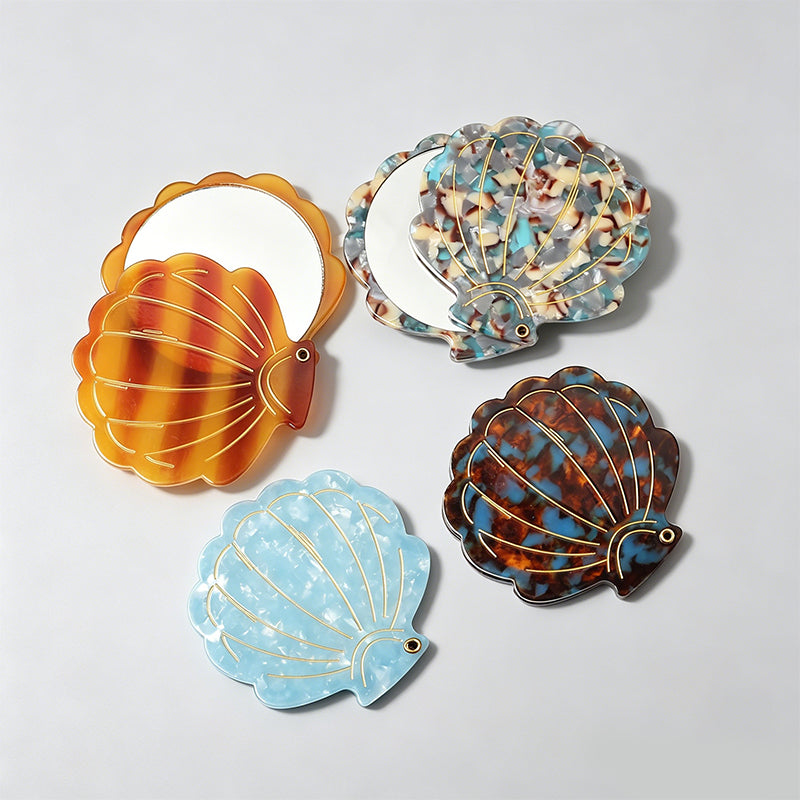 Vintage Seashell Acetate Compa - Shopdayla Wholesale - #5314
