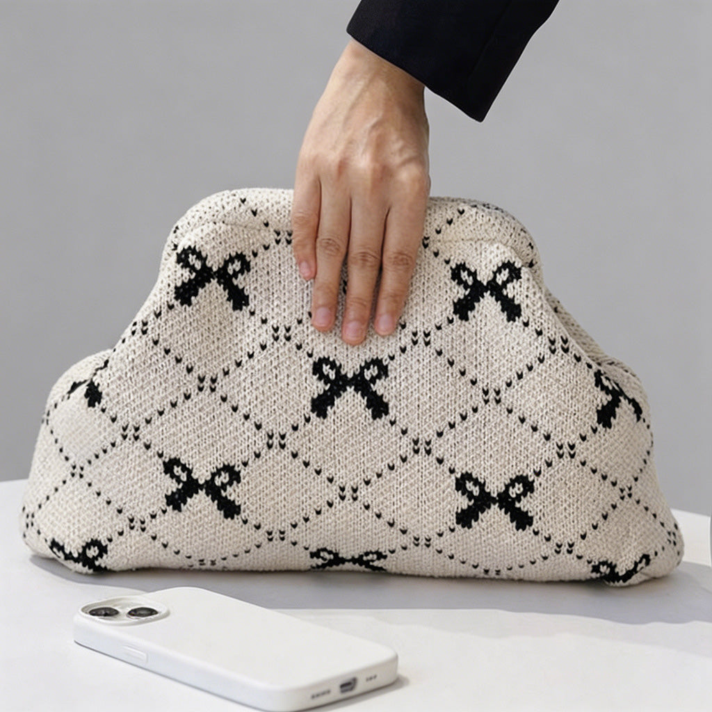 Block Striped Knit Cloud Bag