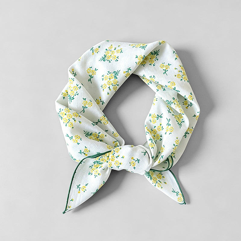 Simple Floral Print Square Sca - Shopdayla Wholesale - #6114