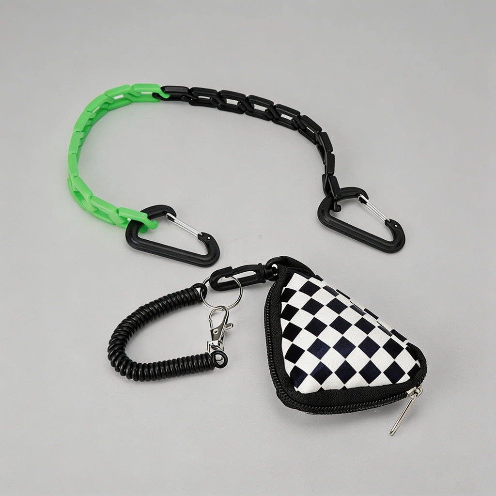 Checkered Triangle Coin Pouch - Shopdayla Wholesale - #8242