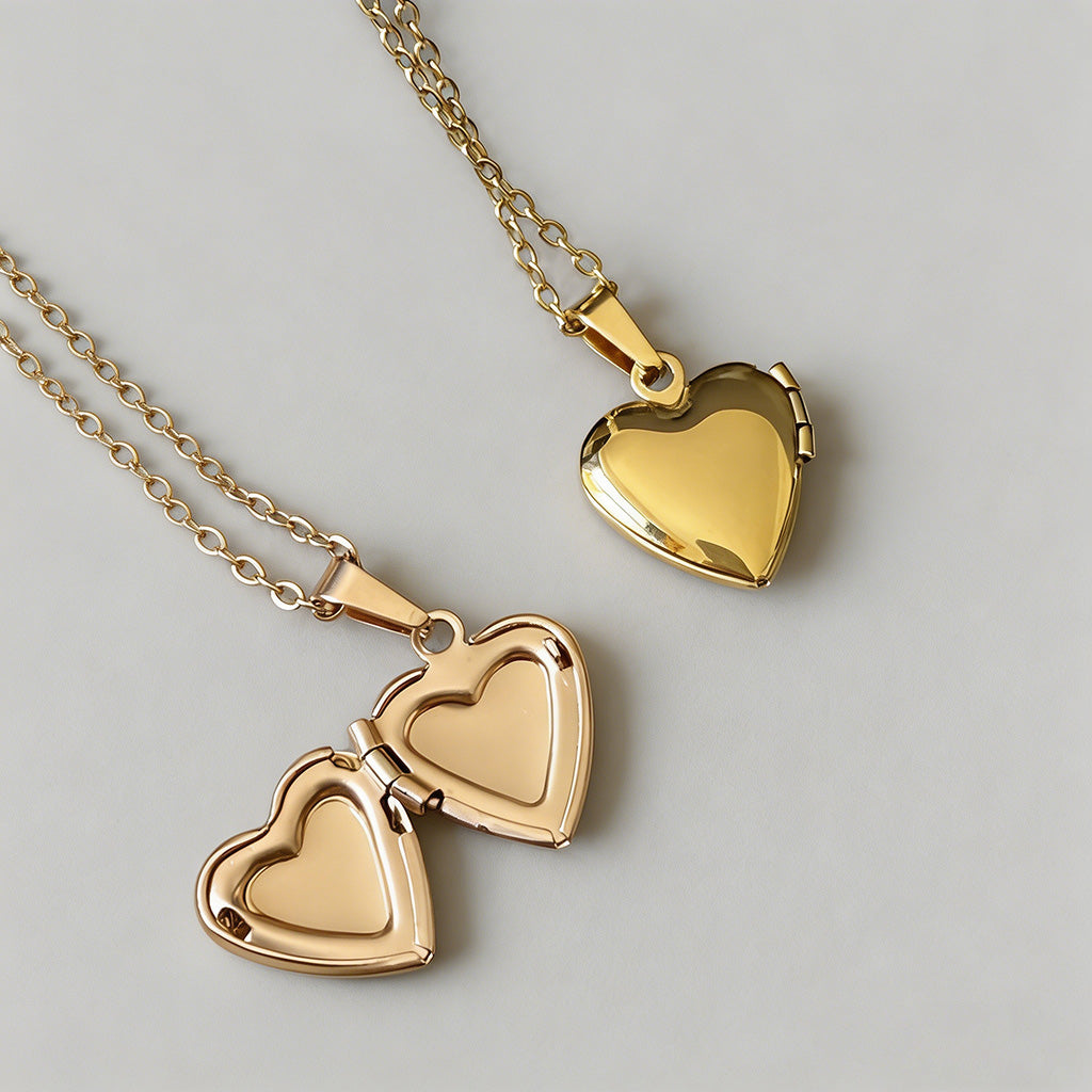Engraved Heart Locket Necklace - Shopdayla Wholesale - #0850