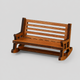 Distressed Long Rocking Bench / One Size