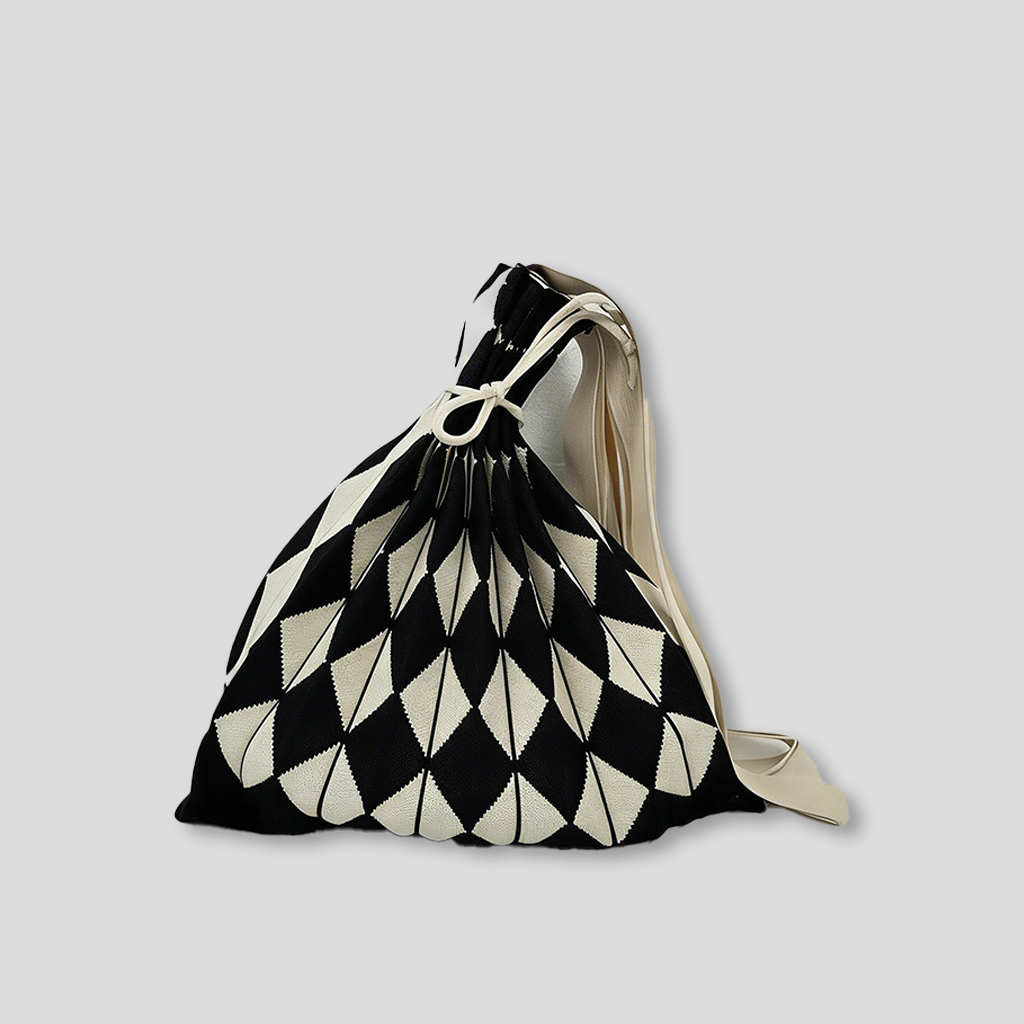 Pleated Knit Drawstring Bucket - Shopdayla Wholesale - #7826