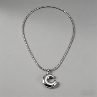 3D Bubble Letter Initial Neckl - Shopdayla Wholesale - #3138