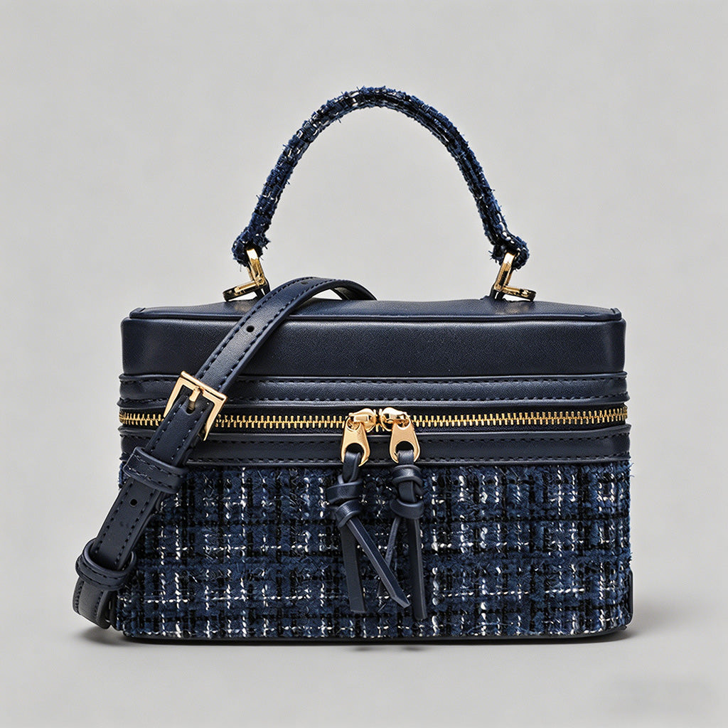 Tweed Boxy Handle  Bag - Shopdayla Wholesale - #4850
