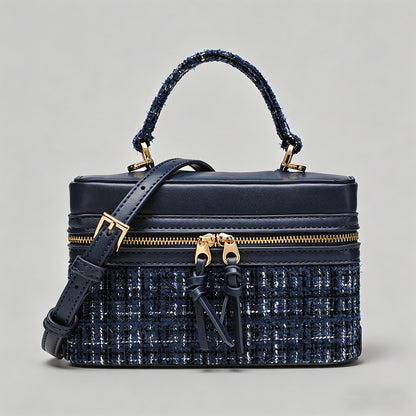 Tweed Boxy Handle  Bag - Shopdayla Wholesale - #4850