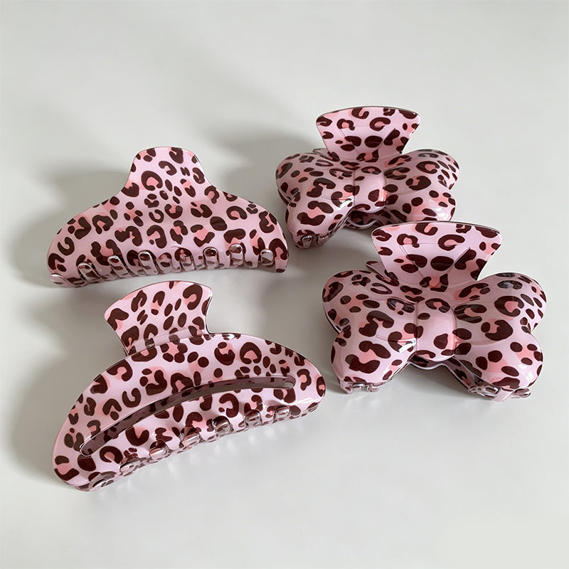 Sweet Cool Pink Leopard Bow Ha - Shopdayla Wholesale - #5794