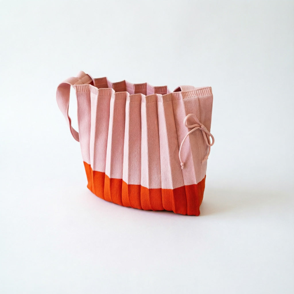 Pleated Knit Drawstring Bucket - Shopdayla Wholesale - #1218