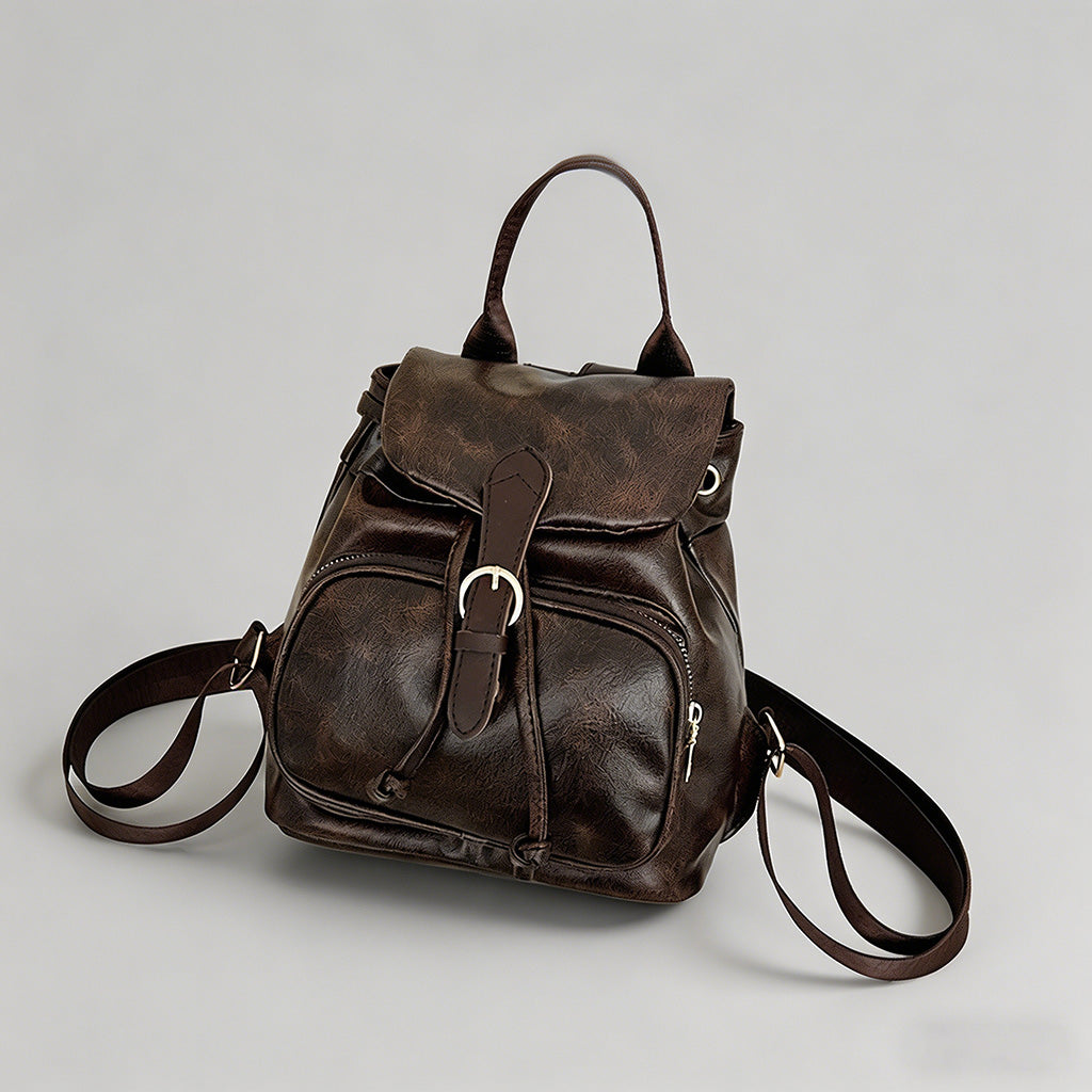 Vintage Faux Leather Drawstrin - Shopdayla Wholesale - #6882