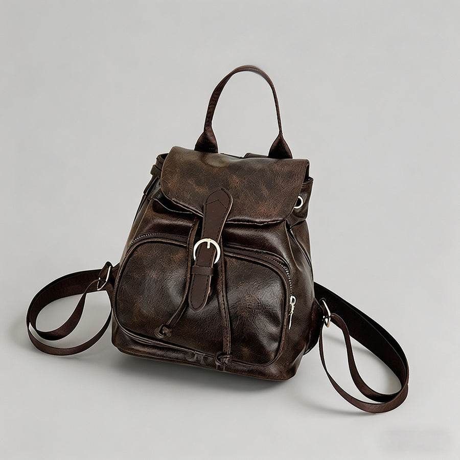 Vintage Faux Leather Drawstrin - Shopdayla Wholesale - #6882