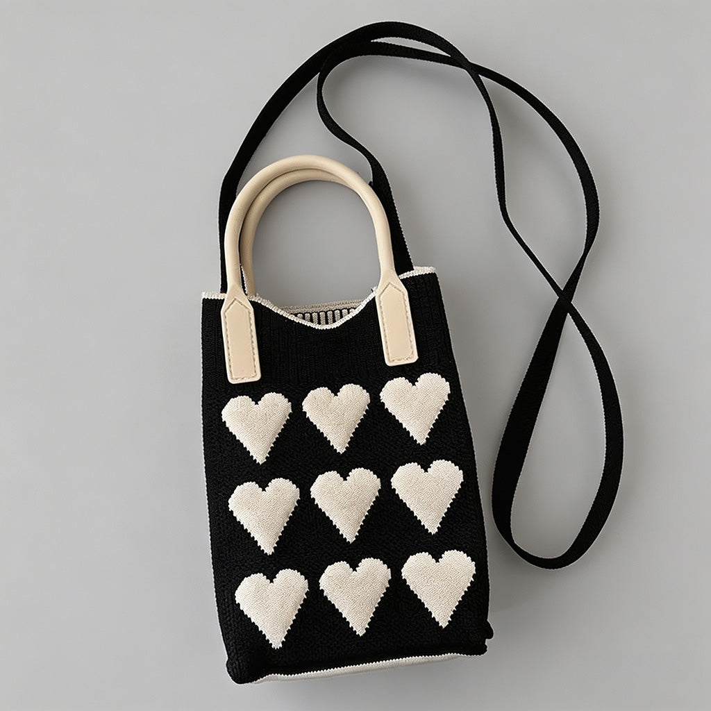 Vintage Knit Argyle Tote Bag - Shopdayla Wholesale - #8194
