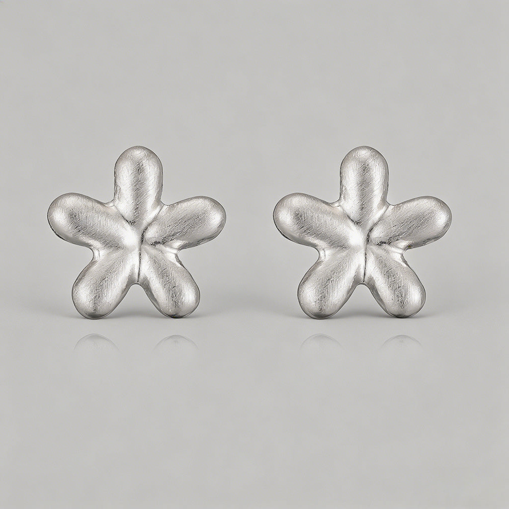 Matte Gold Plumeria Stud Earri - Shopdayla Wholesale - #7826