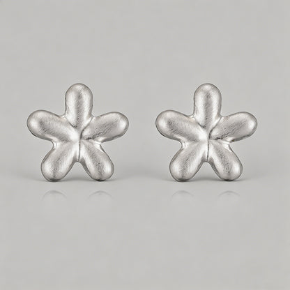 Matte Gold Plumeria Stud Earri - Shopdayla Wholesale - #7826